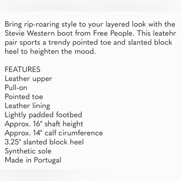 Free People Stevie Western Boot Size 7.5 NWT - Picture 5 of 16